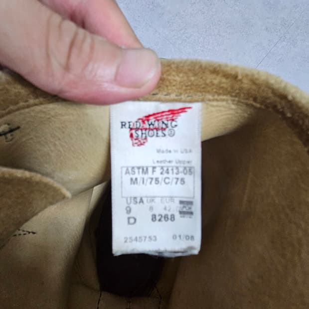 9D 레드윙 엔지니어 부츠 8268