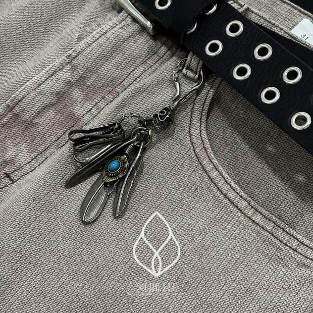 🌗 Turquoise feather keyring / 터키석 깃털 키링