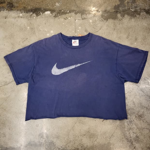 90s Made in USA 빈티지 나이키 빅스우시 반팔 크롭티