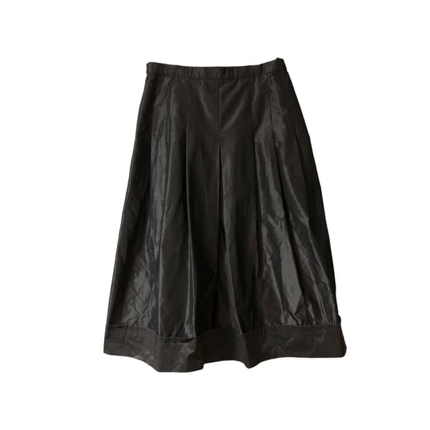 [Vintage] Charcoal Glossy Pleats Skirt