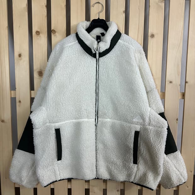 (XL) 아디다스 아이보리 양털 쉐르파 플리스 자켓 후리스