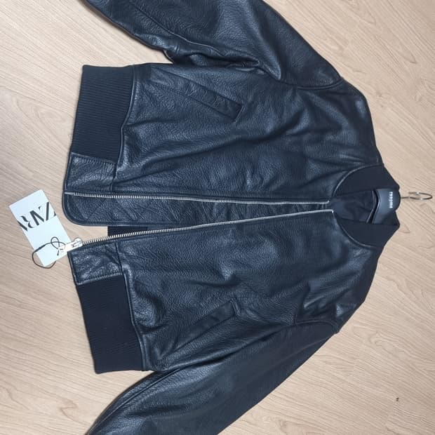 자라 블랙 레더 봄버 자켓 L 새상품