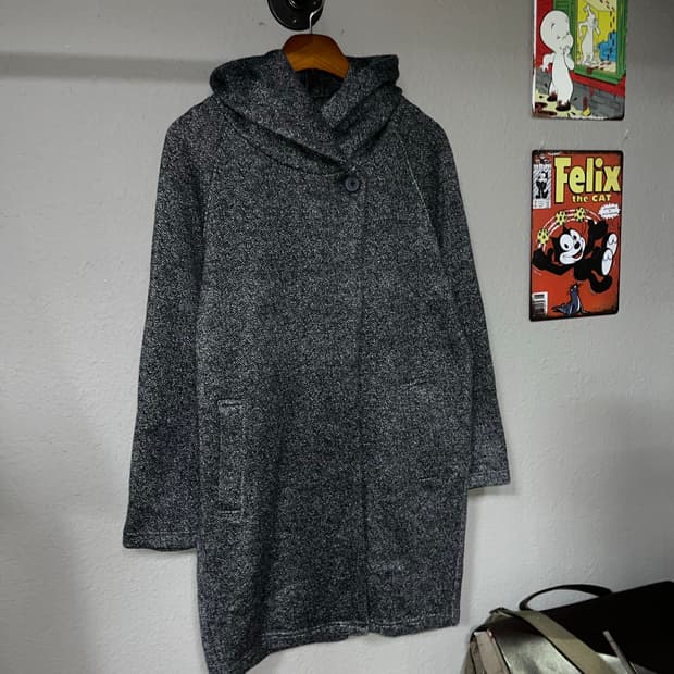 빈티지 헤링본 후드 코트
