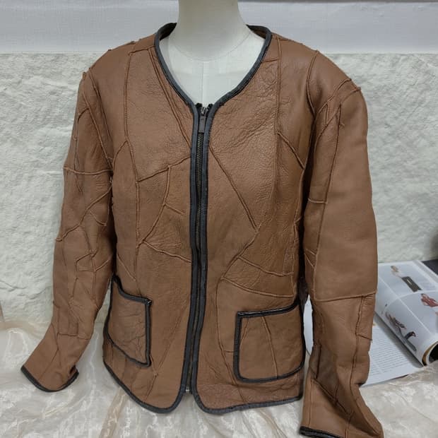 빈티지 unisex 양가죽 양털 메리노 패치워크 무스탕