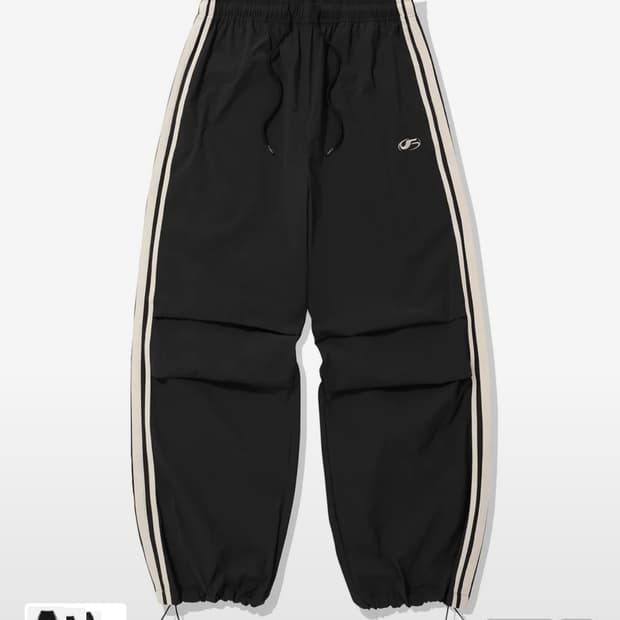 필루미네이트 나일론 투 턱 테이핑 팬츠 블랙