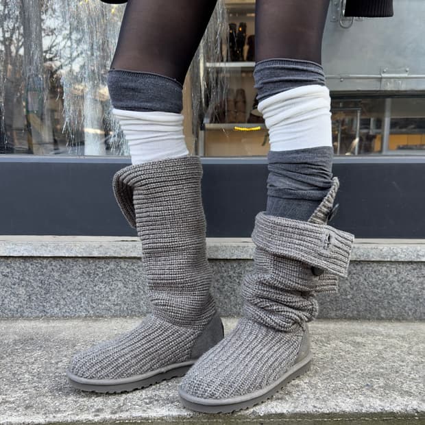 2000s Y2K 니트 카디 어그 부츠