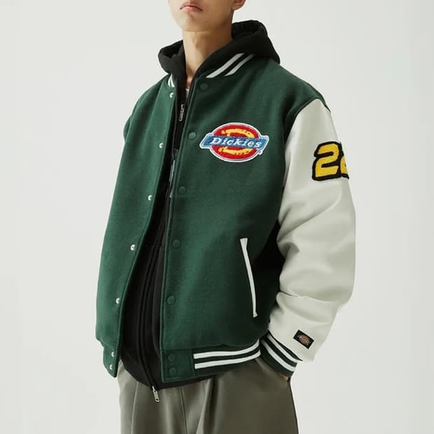 [XL] 디키즈 바시티 레터맨 자켓 / 그린
