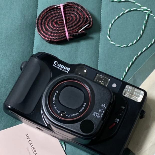 캐논 QUARTZ DATE 듀얼렌즈 필름 카메라/캐논 오토보이 텔레 필름