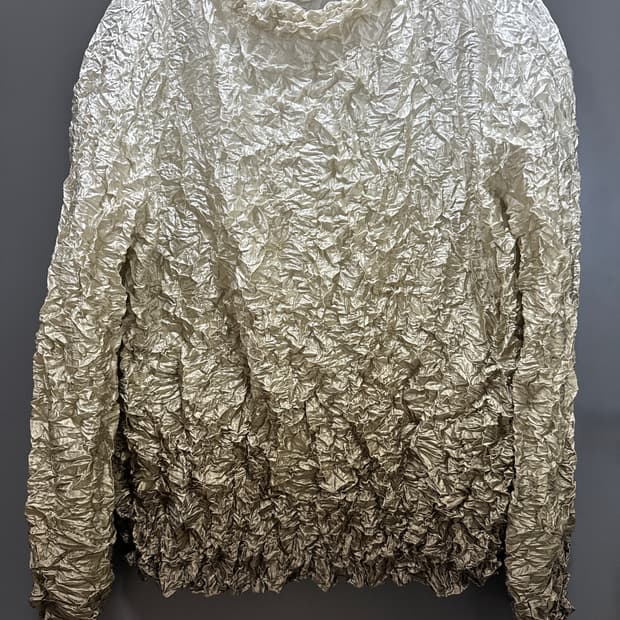 택포) popcorn wrinkle sleeve olive