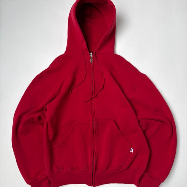 90s Russell Zip Up Hoodie (red)