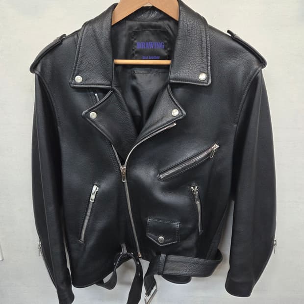 Drawing 라이더 소가죽 자켓 남성 s 실측확인 