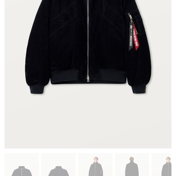 솔리드옴므 알파인더스트리 네이비 벨벳 데님 마원 ma-1 48