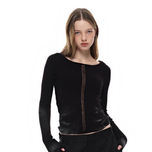 이고프리덤랩 고스트 페인팅 실루엣 니트_ 블랙