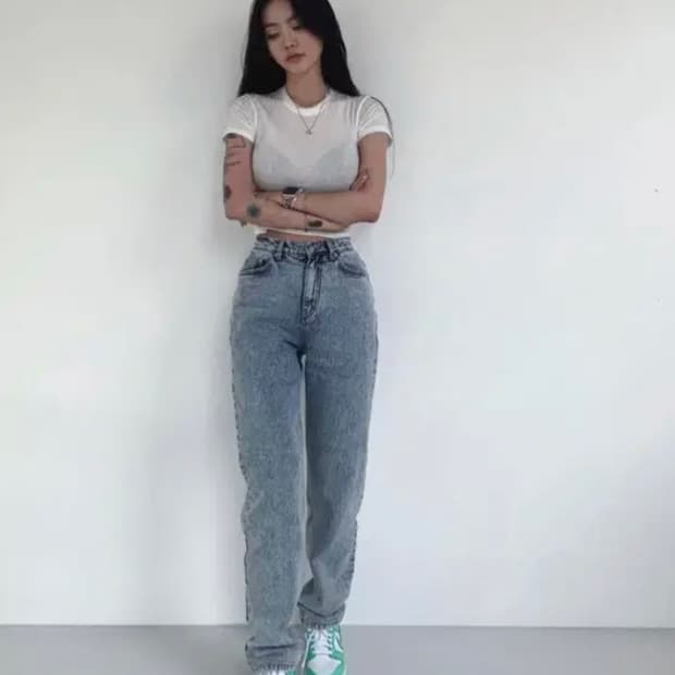 [새상품/L]페일제이드 파인체리 돌청 세미와이드팬츠