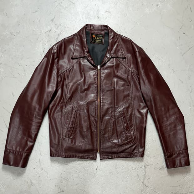 80's 빈티지 버건디 레더 자켓 파이트클럽 타일러 더든