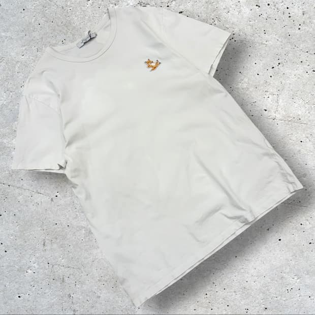 [XL] 메종키츠네 폭스 반팔 티셔츠 화이트 D450