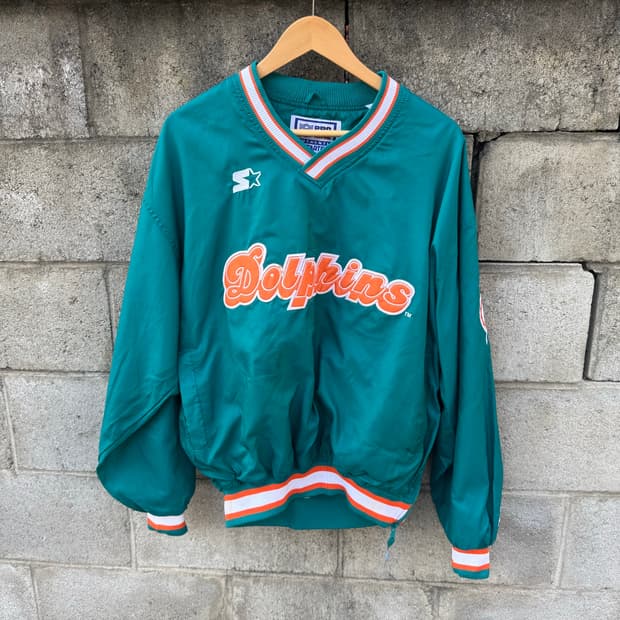 90s 스타터 빈티지 NFL 마이애미 돌핀스 자수 웜업 m