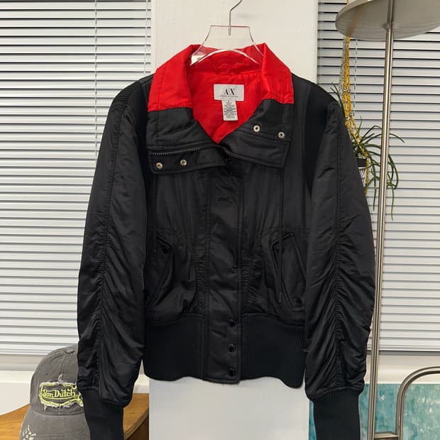 아르마니 ma-1 새틴 블루종 y2k