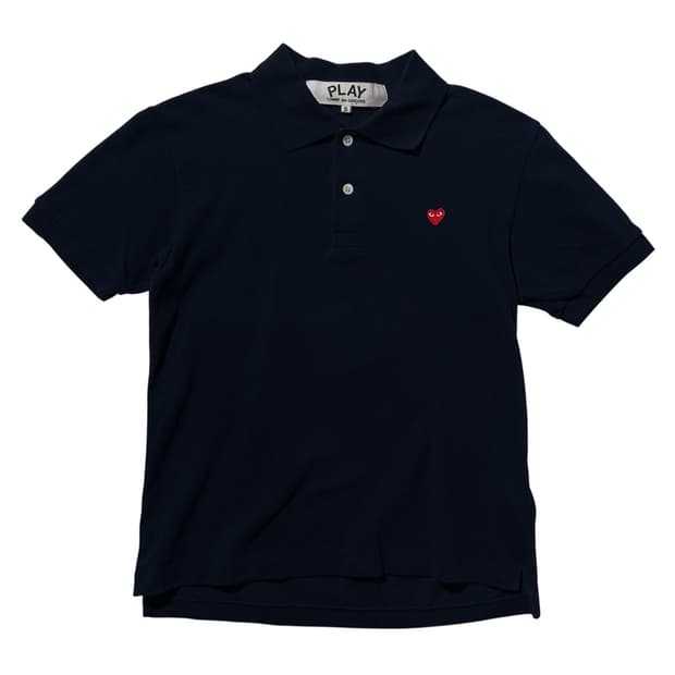 (매장판) 꼼데가르송 플레이 하트 와펜 카라 반팔 티셔츠