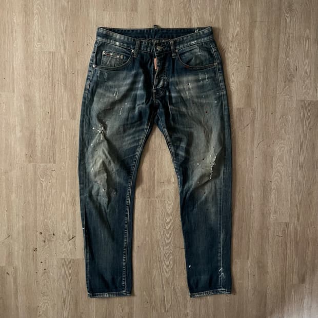 Dsquared2 distressed washed denim jeans