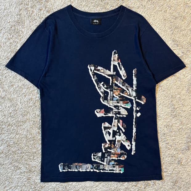 스투시 STUSSY 빅로고 반팔 티셔츠 네이비
