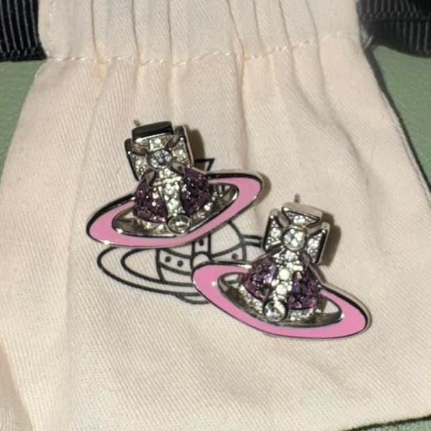 비비안웨스트우드 록산느 핑크 실버 이어링