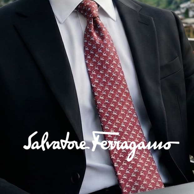 살바토레 페라가모 실크 와인 패턴 넥타이 9.3cm A+등급 K1690
