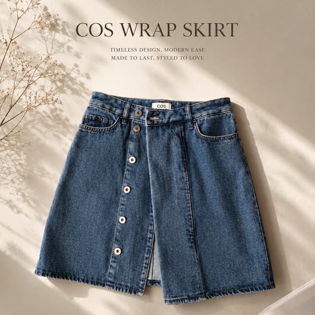 [COS] 코스 데님 랩 미니스커트