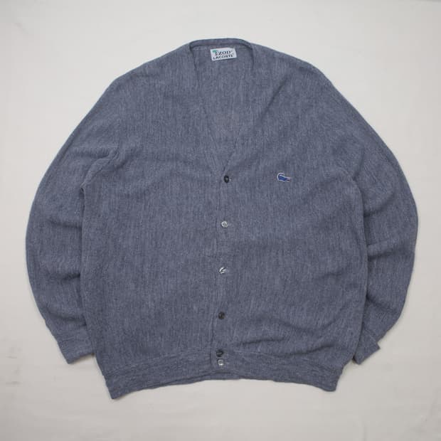 60s IZOD 라코스테 올른 아크릴 가디건 그레이