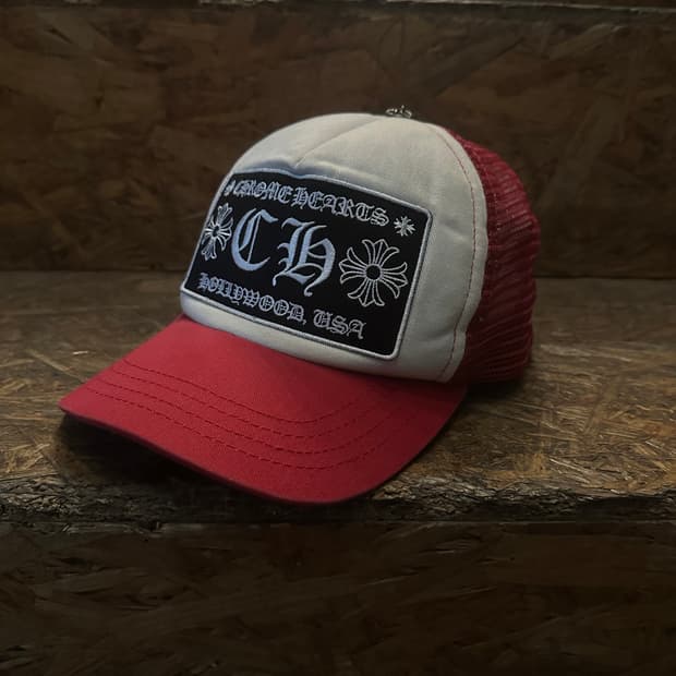 Chrome Hearts 크롬하츠 레드컬러 ch로고 메쉬캡