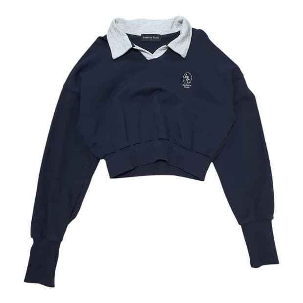 Awesome studio 어썸스튜디오카라 배색맨투맨 F 