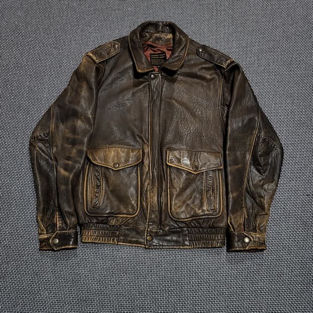 80s 미공군 a-2 레더 봄버 자켓 (40)