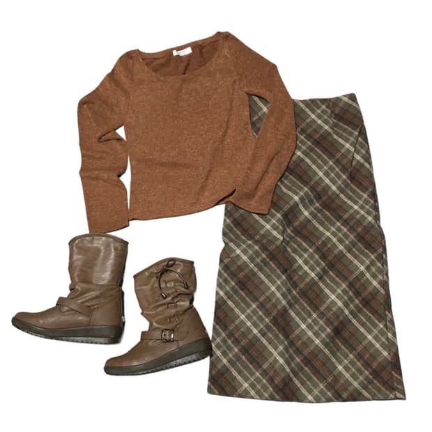 브라운 빈티지 코디셋