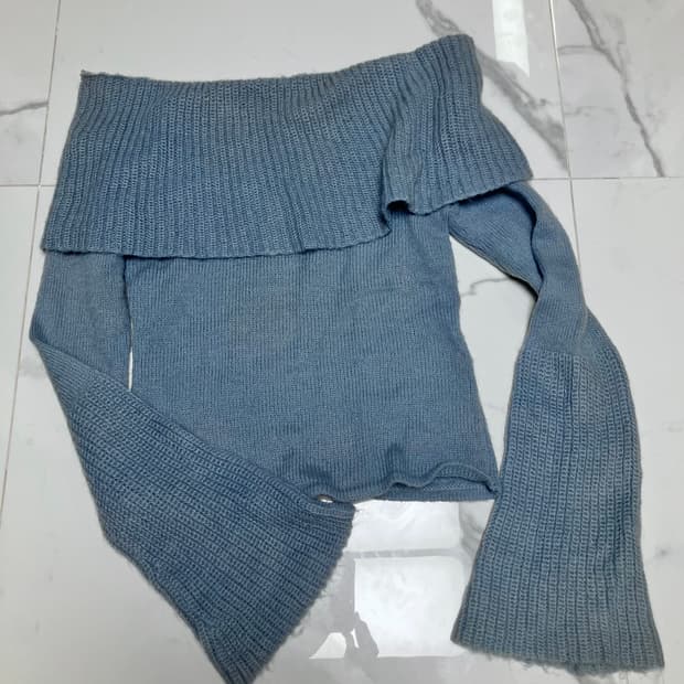 갸루 Y2K Jennifer Lopez 제이로 오프숄더 니트 스웨터 M