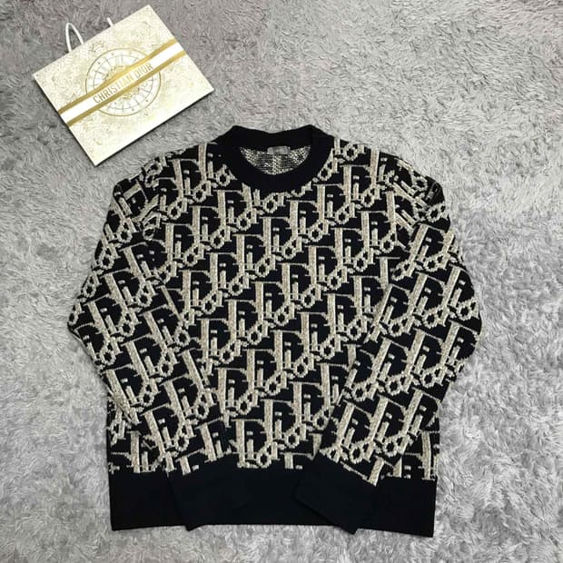 {클로젯}[L]디올 오블리크 자카드 니트