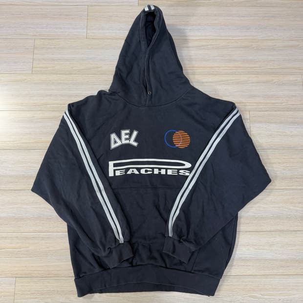 네이비 프린팅 후드티