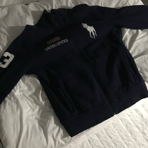 폴로 빅포니 집업 네이비