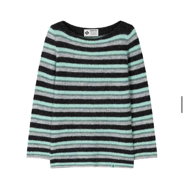 헤레틱 STRIPE HAIRY KNIT charcoal 스트라이프니트