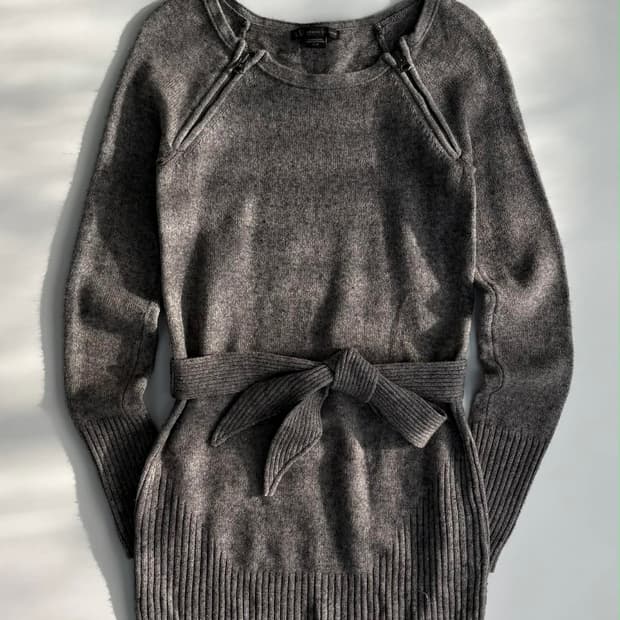 [XS] 아르마니 익스체인지 벨티드 랩 울 니트 원피스