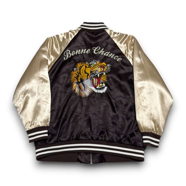 jpn vintage 호랑이 자수 브라운 스카쟌