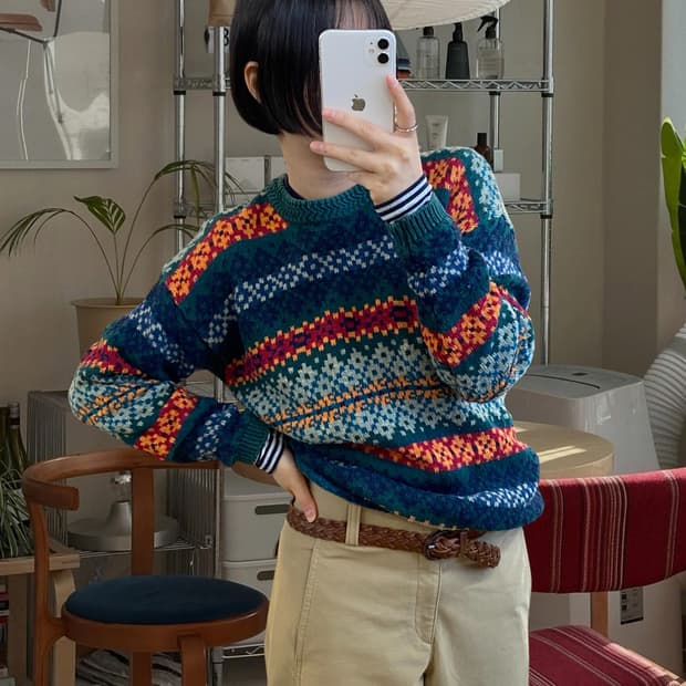 빈티지 라운드 니트 (Man S) AA0921