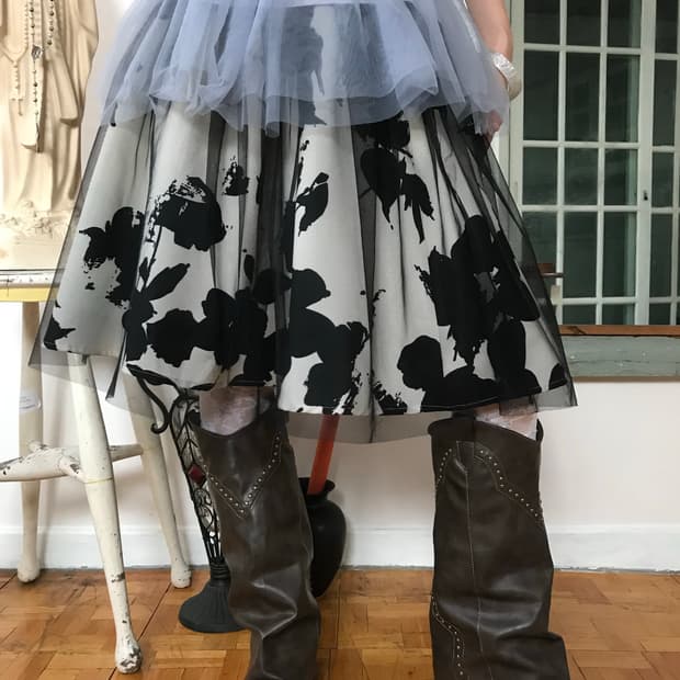 vintage pattern sha skirt