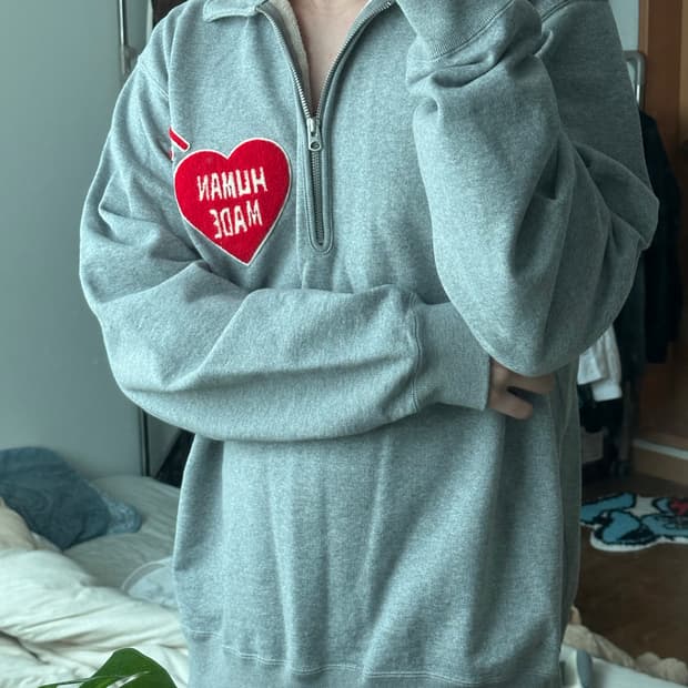 휴먼메이드 하프 집업