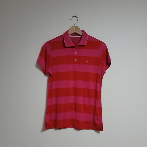 (M) NIKE 나이키 골프 드라이핏 스트라이프 반팔 카라티