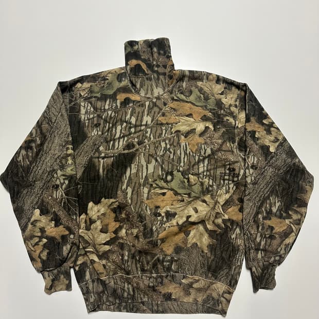 JERZEES Outdoors 리얼트리 카모 하프넥 스웻셔츠