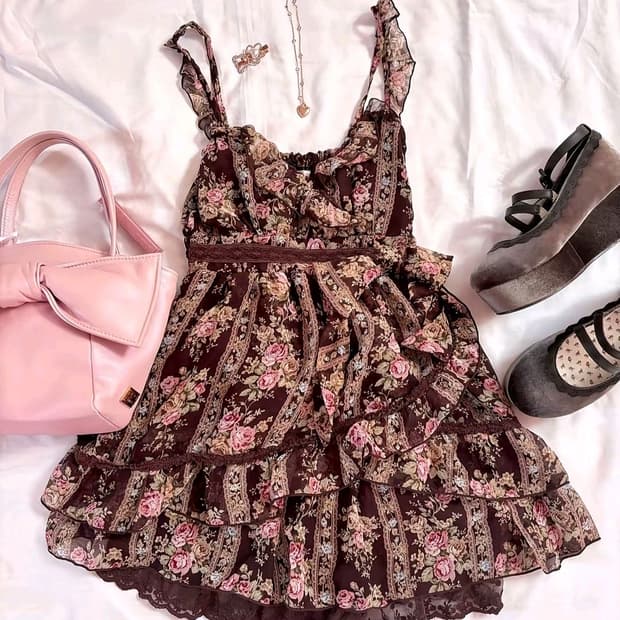 리즈리사 히메카지 원피스 라떼갸루 플로럴 큐롯 아가일 딸기초코 코트