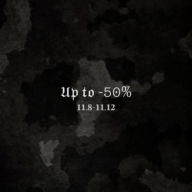 11.7-11.12 Up to -50% 전체 상품 할인