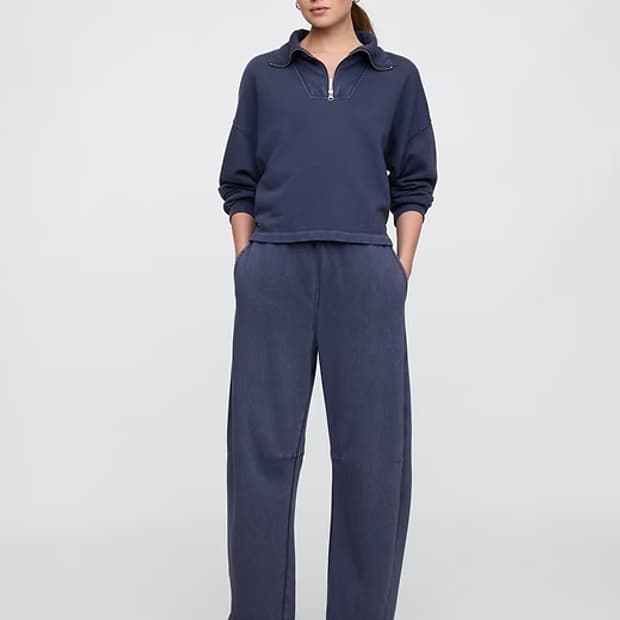 갭 Gap 풀 온 배럴 스웨트 팬츠 네이비 M