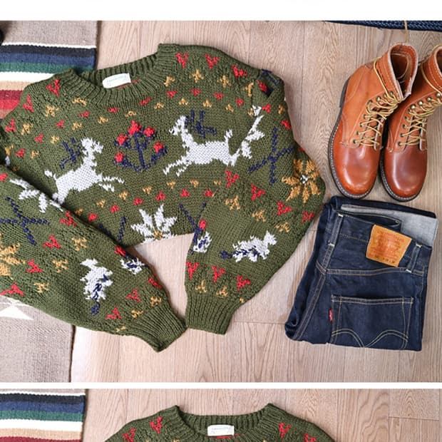 일본판 핸드메이드 울100% 빈티지 스웨터

굿 컨디션 