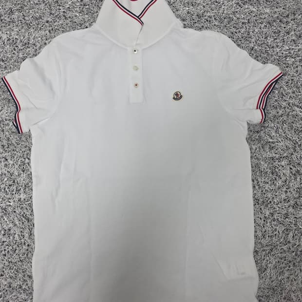 Moncler 화이트 PK 반팔 폴로셔츠 L